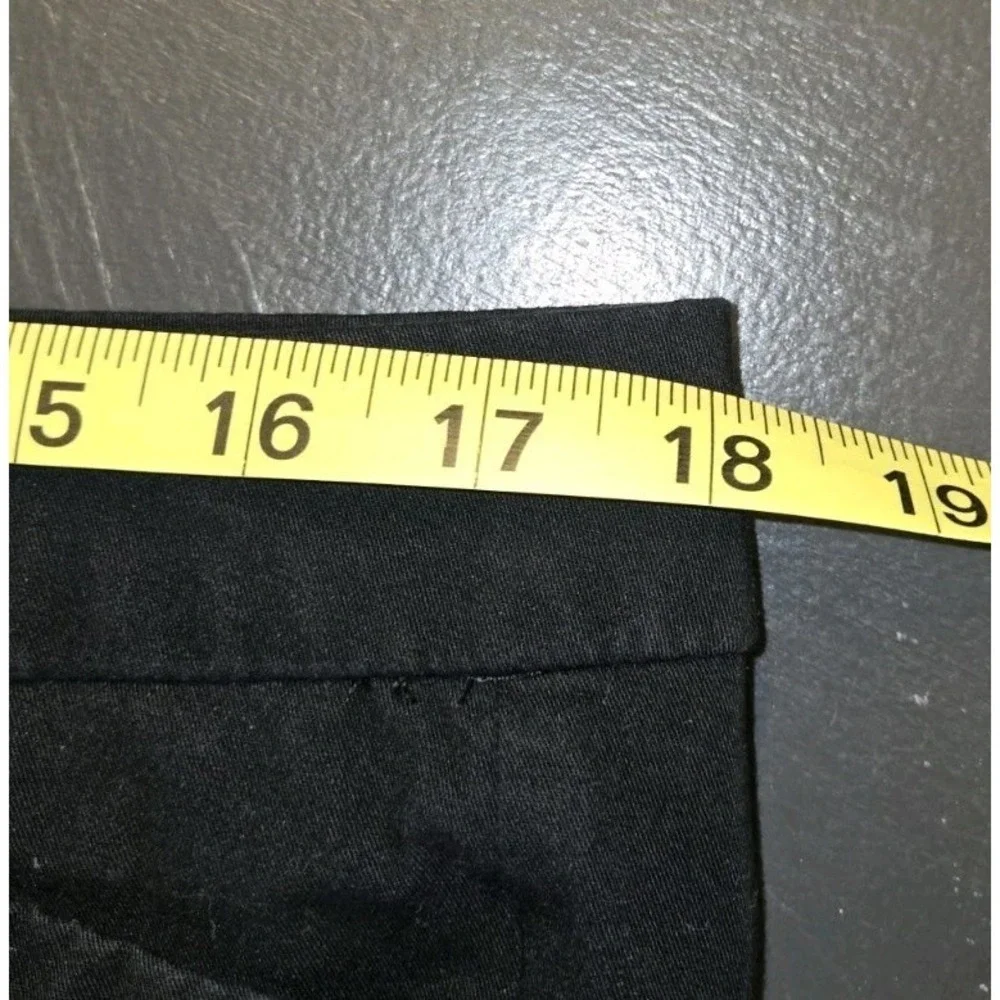 STYLUS Women's Black Dress Pants Cotton Blend Stretch Straight Leg Flat Front